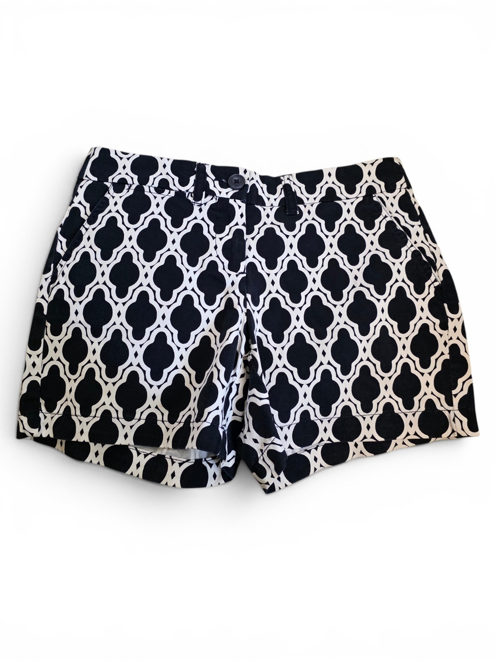 Crown & Ivy Navy Blue and White Geometric Print Shorts Size 2